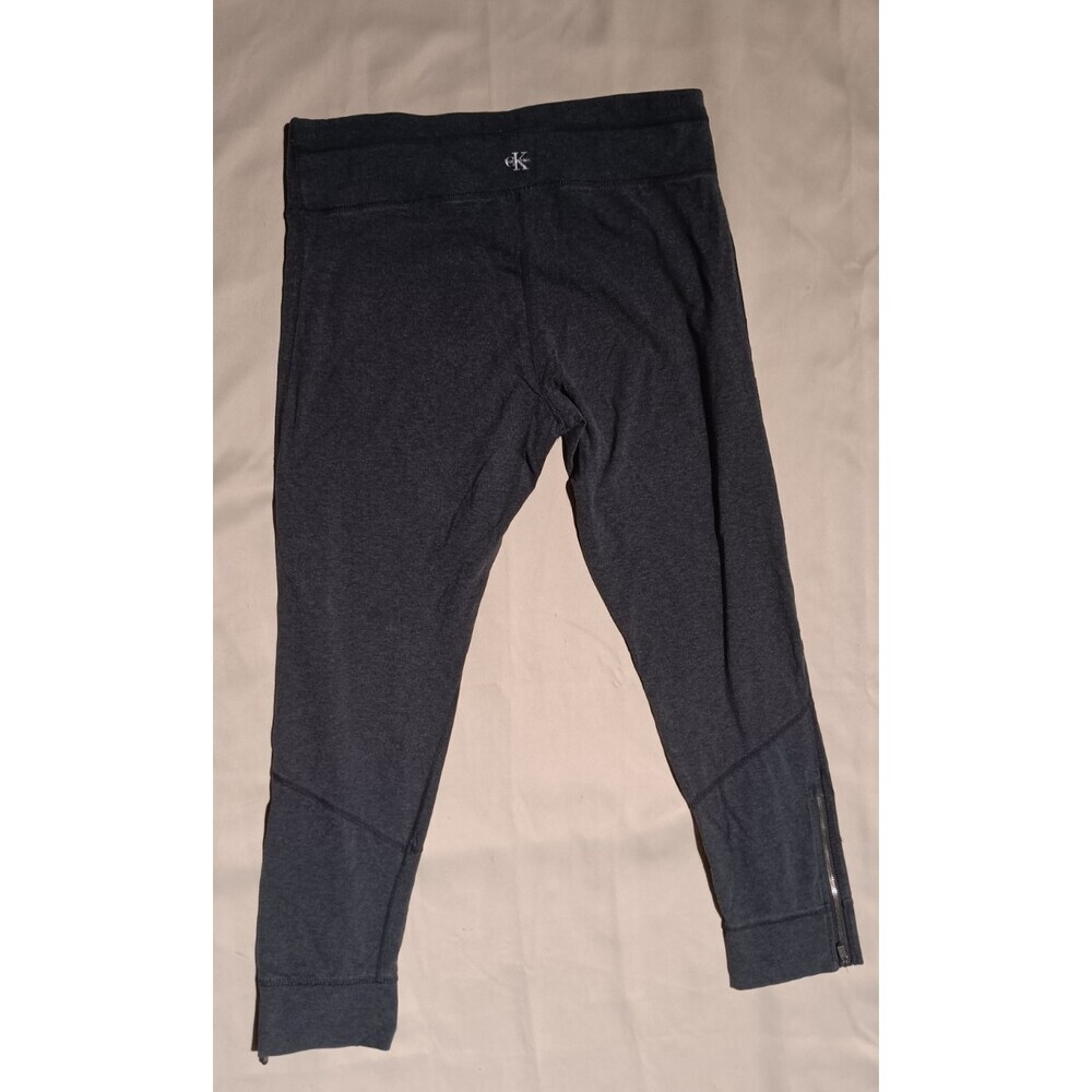 Calvin Klein Performance Leggings XL Charcoal Gray Zipper Athleisure Travel